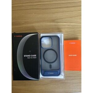 TORRAS Magnetic Stand Case For iPhone 16 Pro Transparent Deep Blue